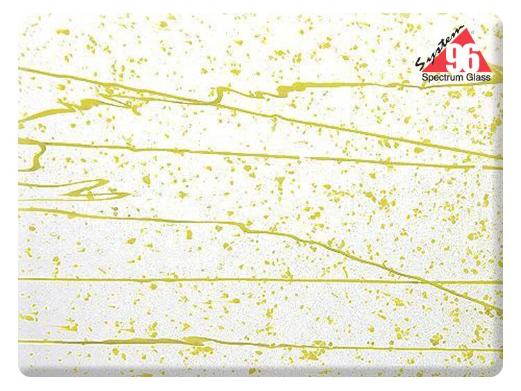 Yellow On Clear Mardi Gras Glass Slab (Case of 1)