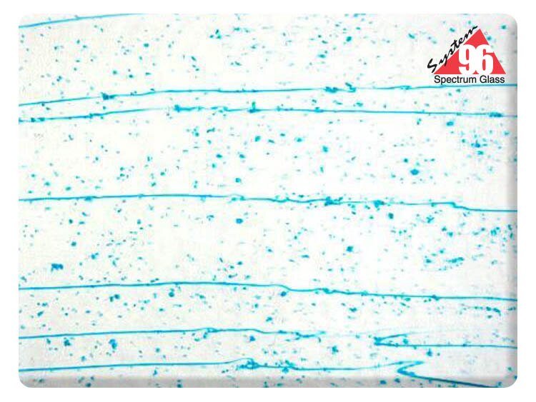 Aqua On Clear Mardi Gras Glass Slab (Case of 1)