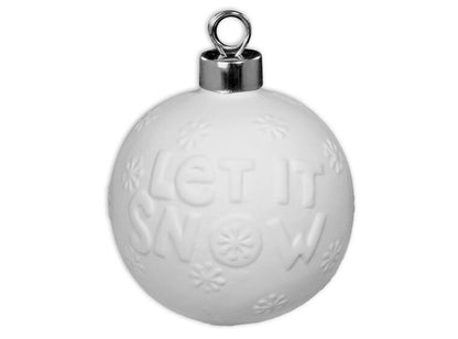 Bisque Let It Snow Ball Ornament (Case of 8)
