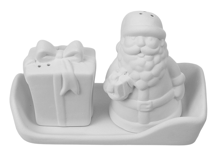 Bisque Santa And Present Salt And Pepper Set (Case of 3)