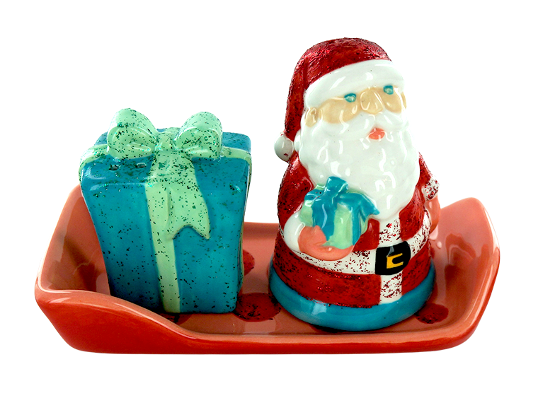 Bisque Santa And Present Salt And Pepper Set (Case of 3)