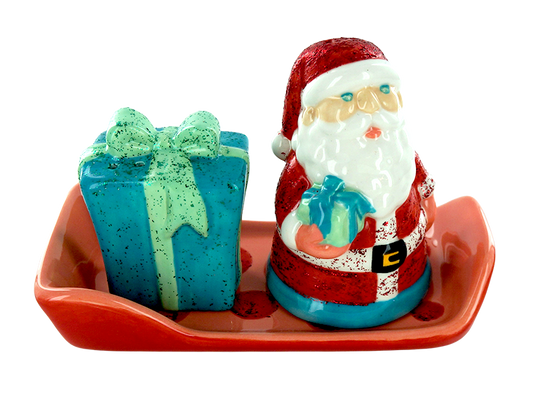 Bisque Santa And Present Salt And Pepper Set (Case of 3)