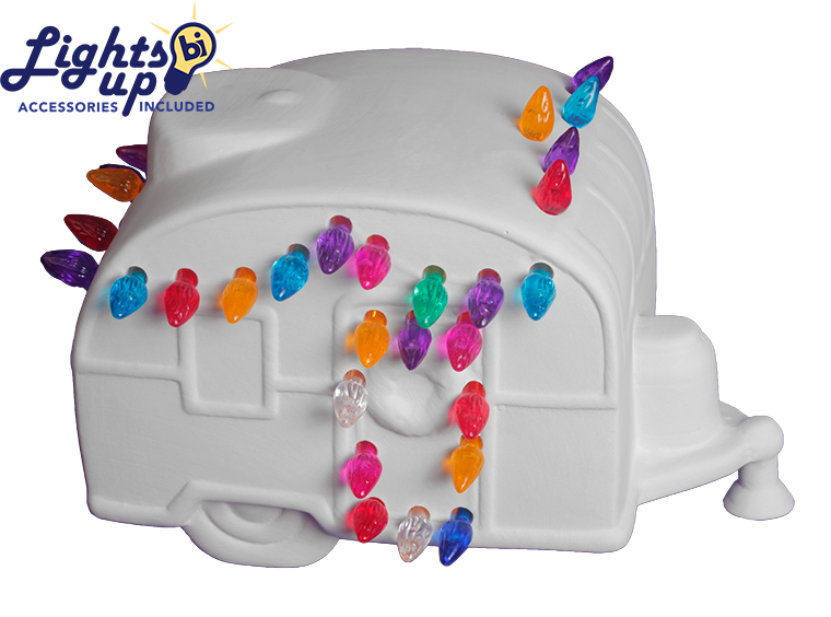 Bisque Lighted Christmas Camper (Case of 1)