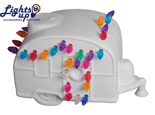 Bisque Lighted Christmas Camper (Case of 1)