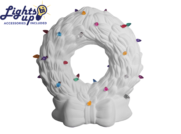 Bisque Lighted Christmas Wreath (Case of 1)