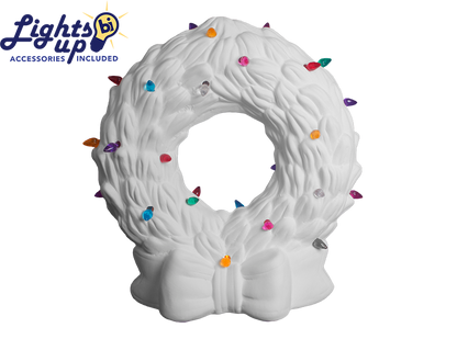 Bisque Lighted Christmas Wreath (Case of 1)