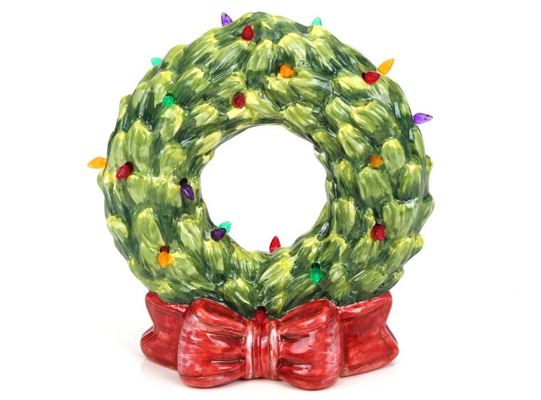 Bisque Lighted Christmas Wreath (Case of 1)