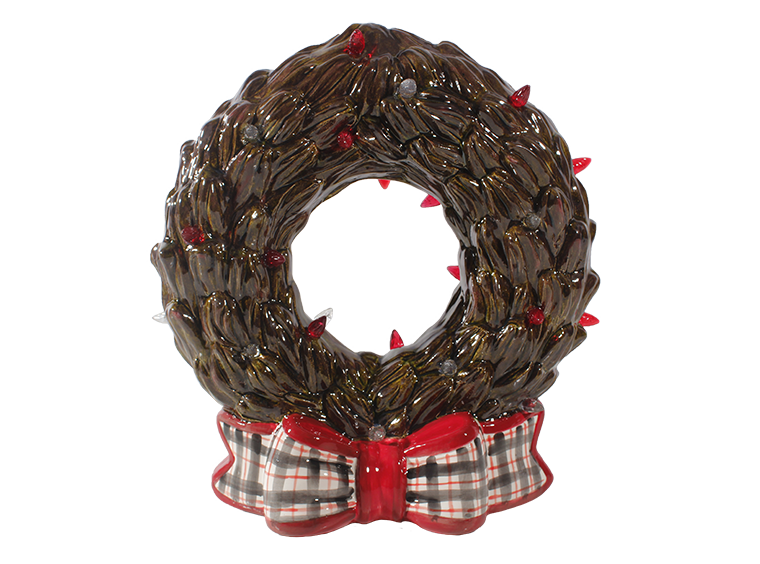 Bisque Lighted Christmas Wreath (Case of 1)