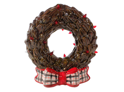 Bisque Lighted Christmas Wreath (Case of 1)