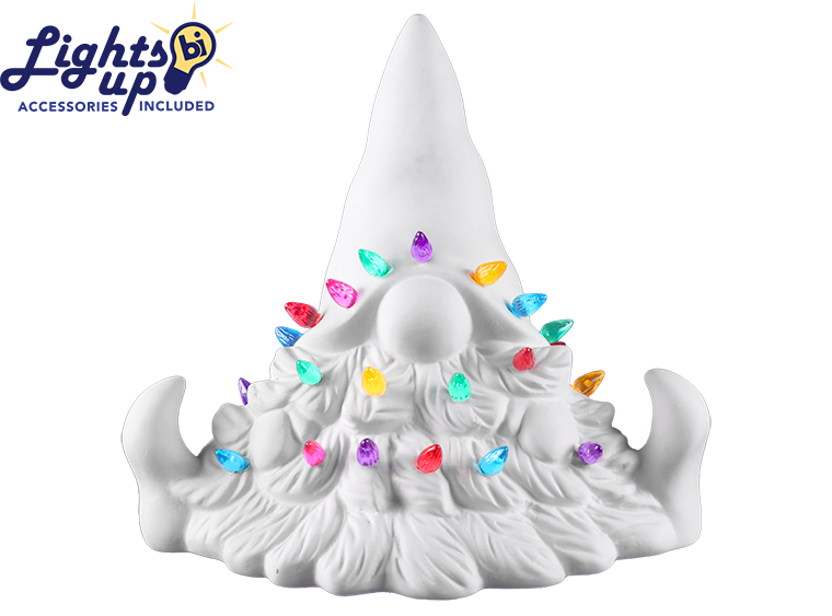Bisque Lighted Tree Bearded Gnome (Case of 1)