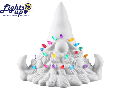 Bisque Lighted Tree Bearded Gnome (Case of 1)