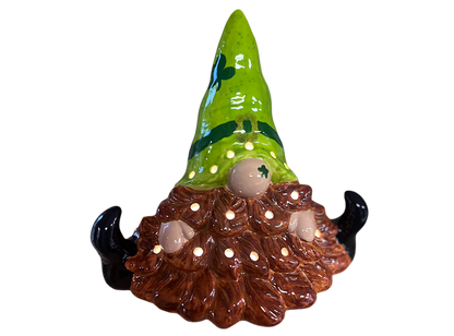 Bisque Lighted Tree Bearded Gnome (Case of 1)