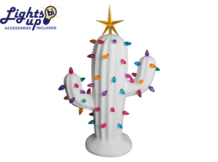 Bisque Lighted Christmas Cactus (Case of 2)