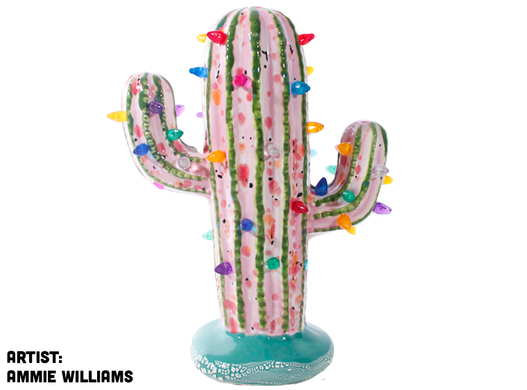 Bisque Lighted Christmas Cactus (Case of 2)