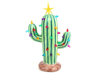 Bisque Lighted Christmas Cactus (Case of 2)