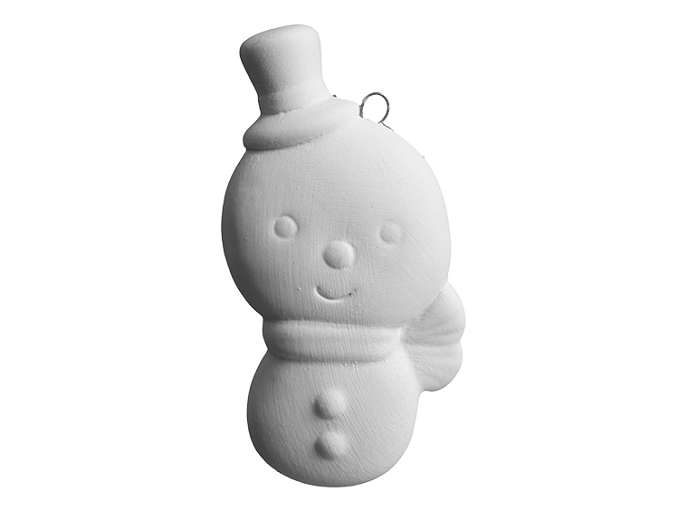 Bisque Jolly Snowman Ornament (Case of 24)
