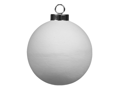 Bisque 3" Silver Cap Ball Ornament (Case of 12)