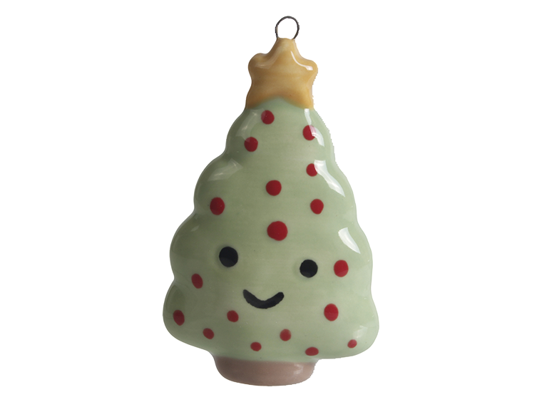 Bisque Puffy Christmas Tree Ornament (Case of 18)