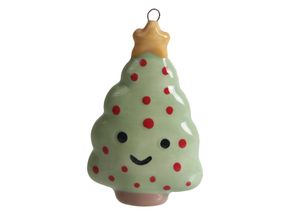 Bisque Puffy Christmas Tree Ornament (Case of 18)