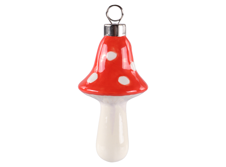 Bisque Tall Mushroom Ornament (Case of 12)