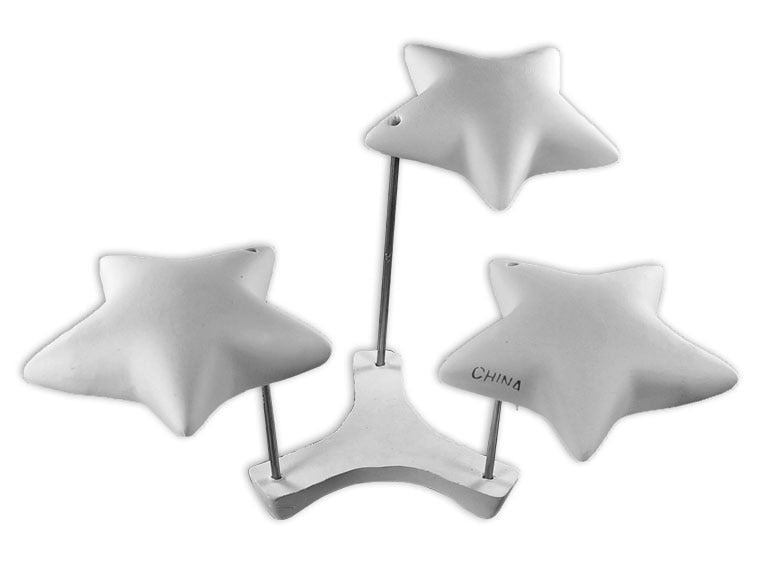 Bisque Puffy Star Ornament (Case of 12)