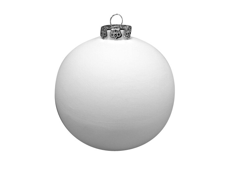 Bisque Silver Cap Ball Ornament (Case of 8)