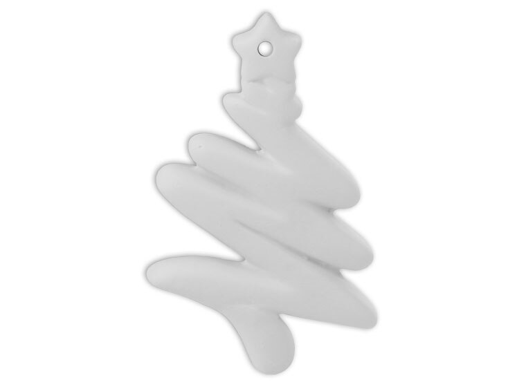 Bisque Jazzy Tree Ornament (Case of 12)