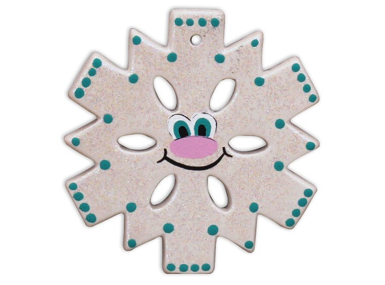 Bisque Flat Snowflake Ornament (Case of 12)