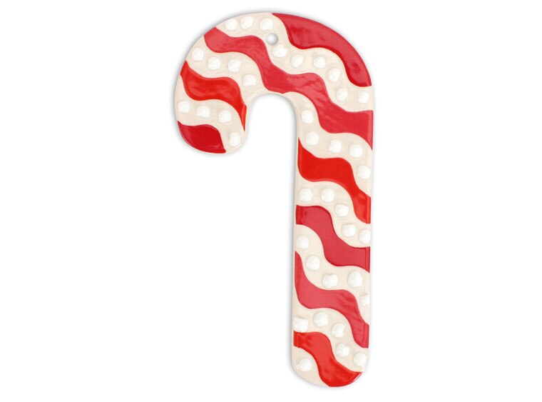 Bisque Flat Candy Cane Ornament (Case of 12)