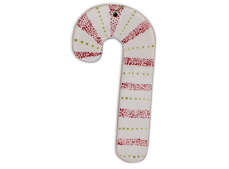Bisque Flat Candy Cane Ornament (Case of 12)