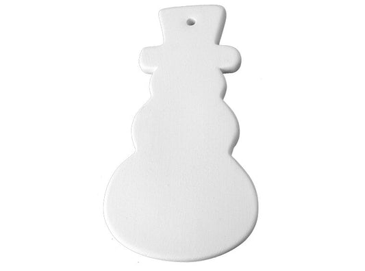 Bisque Flat Snowman Ornament (Case of 12)