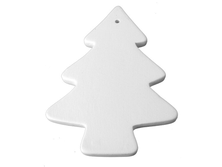 Bisque Flat Christmas Tree Ornament (Case of 12)