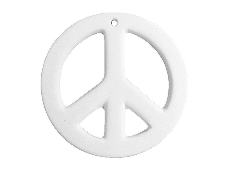 Bisque Peace Sign Ornament (Case of 24)