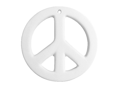 Bisque Peace Sign Ornament (Case of 24)