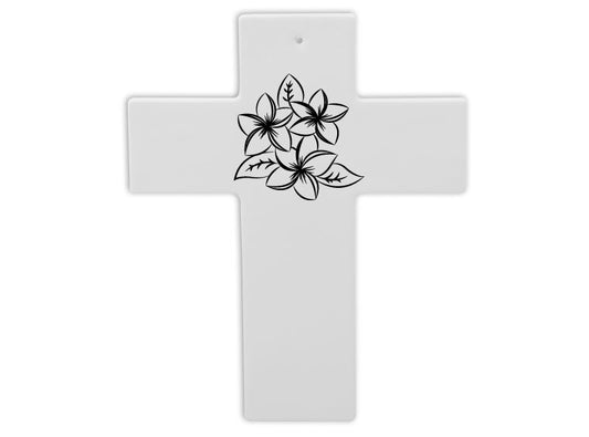 Bisque Plumeria Cross (Case of 8)