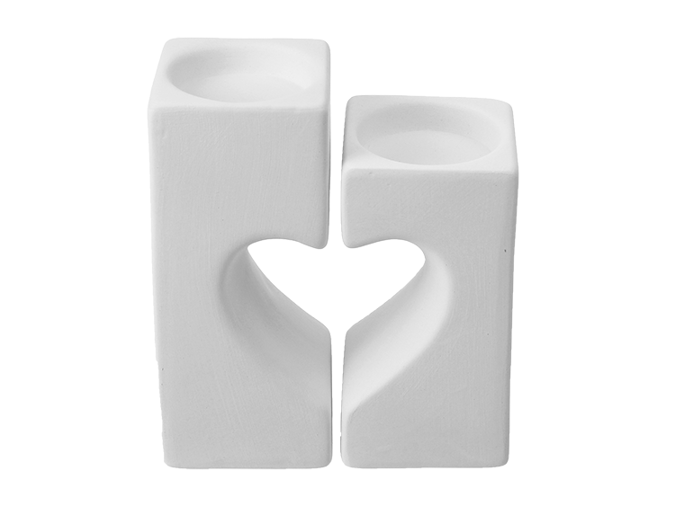 Bisque Heart Tea Light Holder (Case of 4)