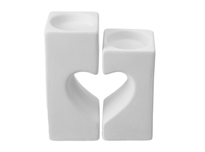 Bisque Heart Tea Light Holder (Case of 4)