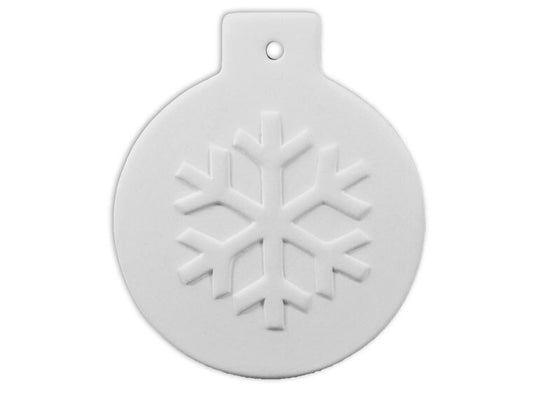 Bisque Flat Ball Snowflake Ornament (Case of 12)