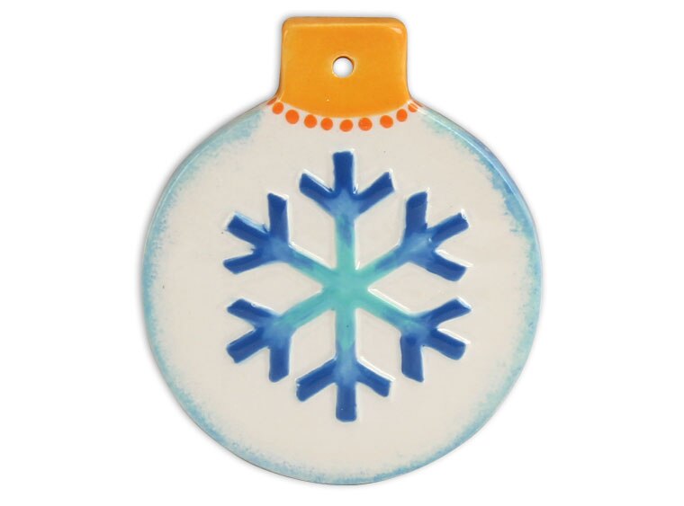 Bisque Flat Ball Snowflake Ornament (Case of 12)