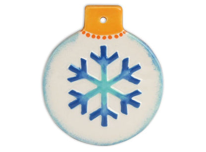 Bisque Flat Ball Snowflake Ornament (Case of 12)