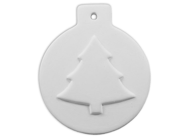 Bisque Flat Ball Christmas Tree Ornament (Case of 12)