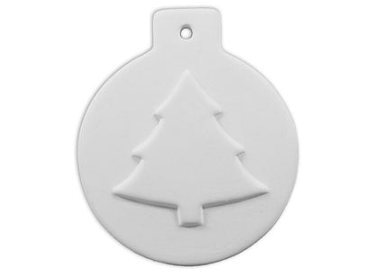 Bisque Flat Ball Christmas Tree Ornament (Case of 12)