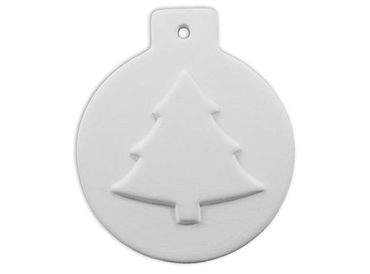 Bisque Flat Ball Christmas Tree Ornament (Case of 12)