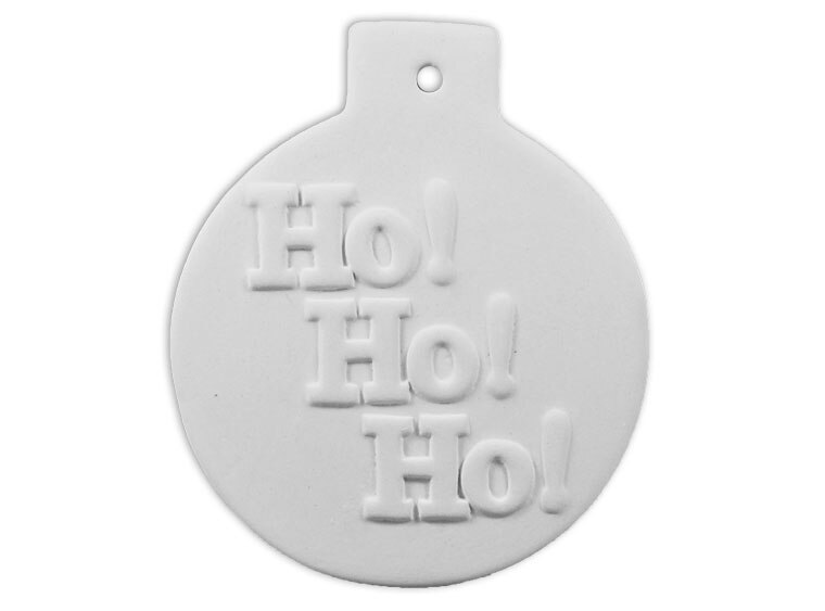 Bisque Flat Ball Ho Ho Ho Ornament (Case of 12)