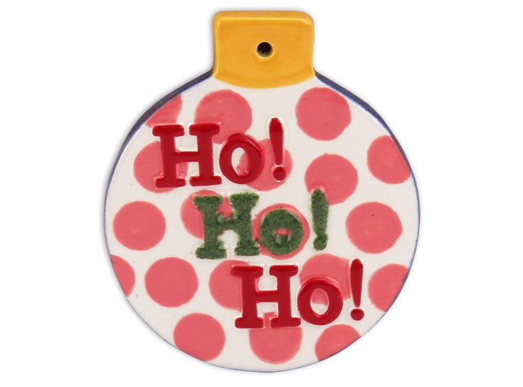 Bisque Flat Ball Ho Ho Ho Ornament (Case of 12)