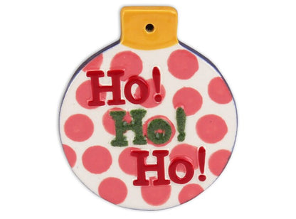 Bisque Flat Ball Ho Ho Ho Ornament (Case of 12)
