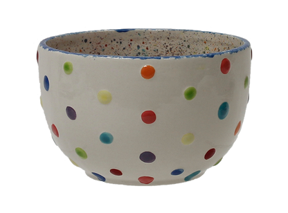 Bisque Polka Dot Bowl (Case of 4)