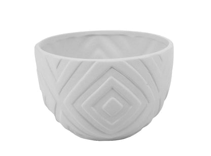 Bisque Geometric Bowl (Case of 4)