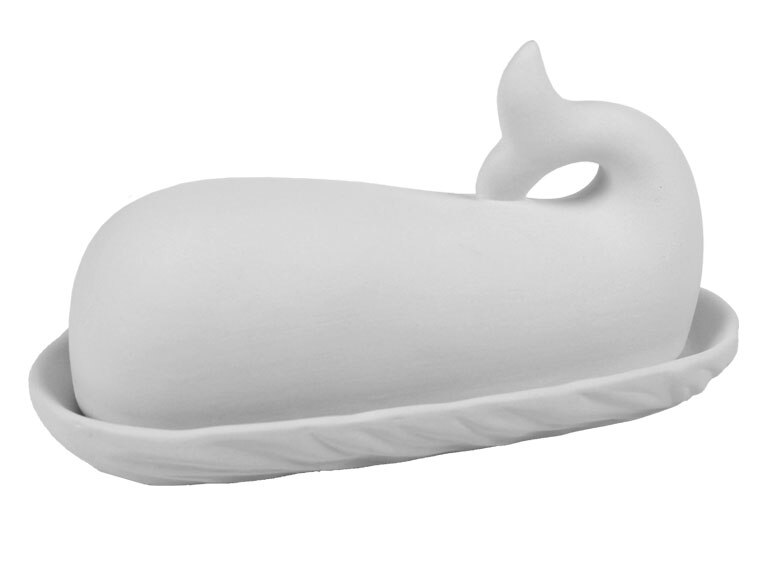 Bisque Whale Butter Dish (Case of 3)