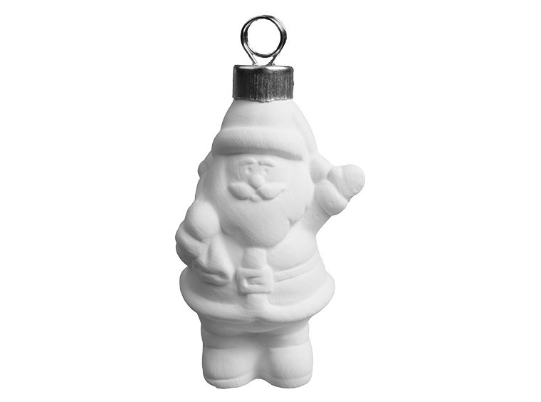 Bisque Jolly Santa Ornament (Case of 12)